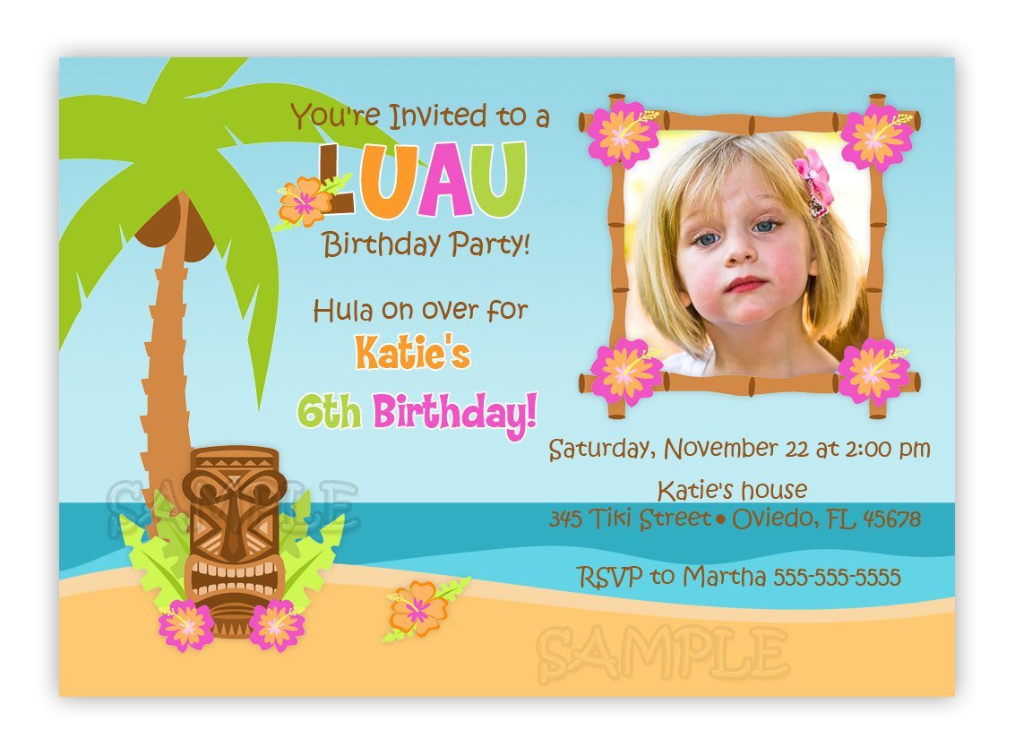 Free Printable Luau Birthday Invitations Girls