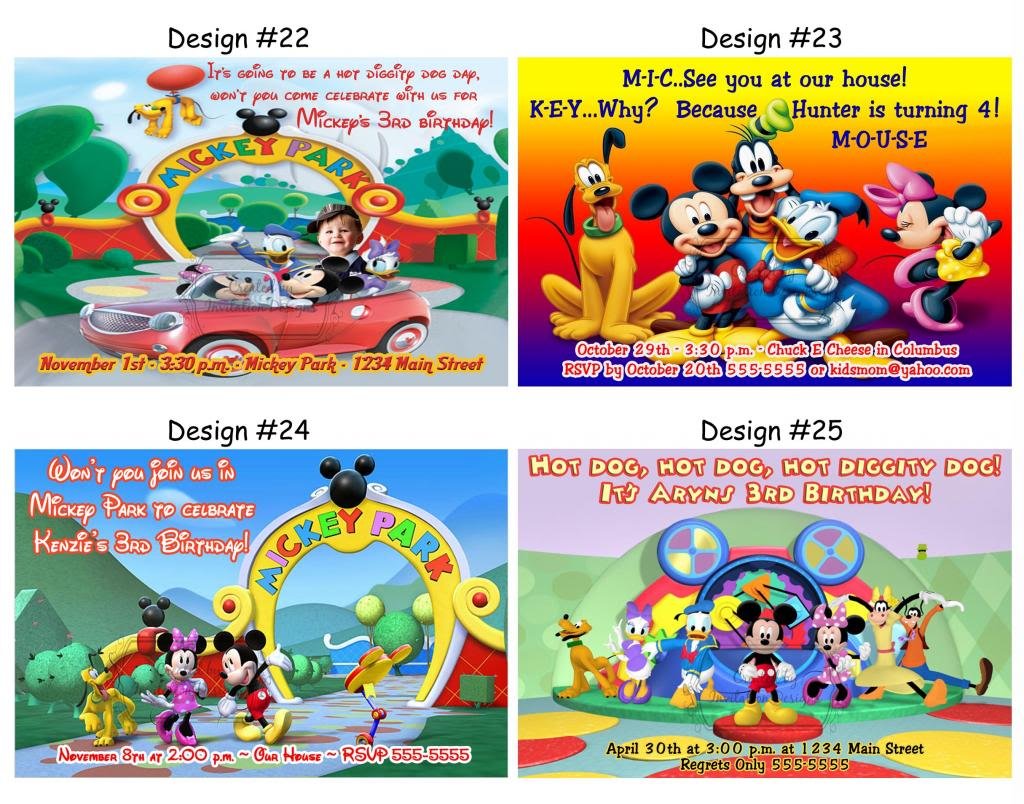 Free Printable Mickey Mouse Clubhouse Birthday Party Invitations