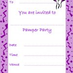 Free Printable Pamper Party Invitations Girls