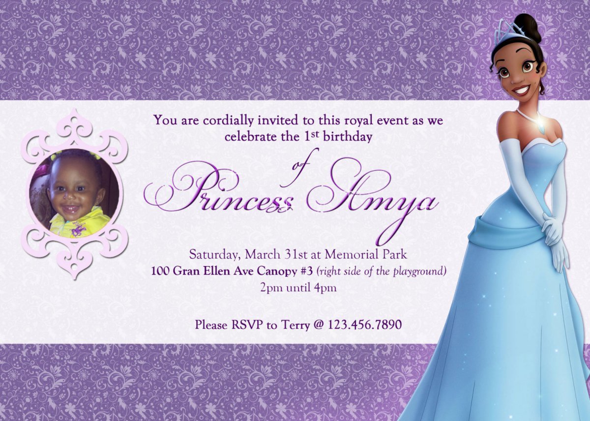 Free Printable Princess And The Frog Birthday Invitations