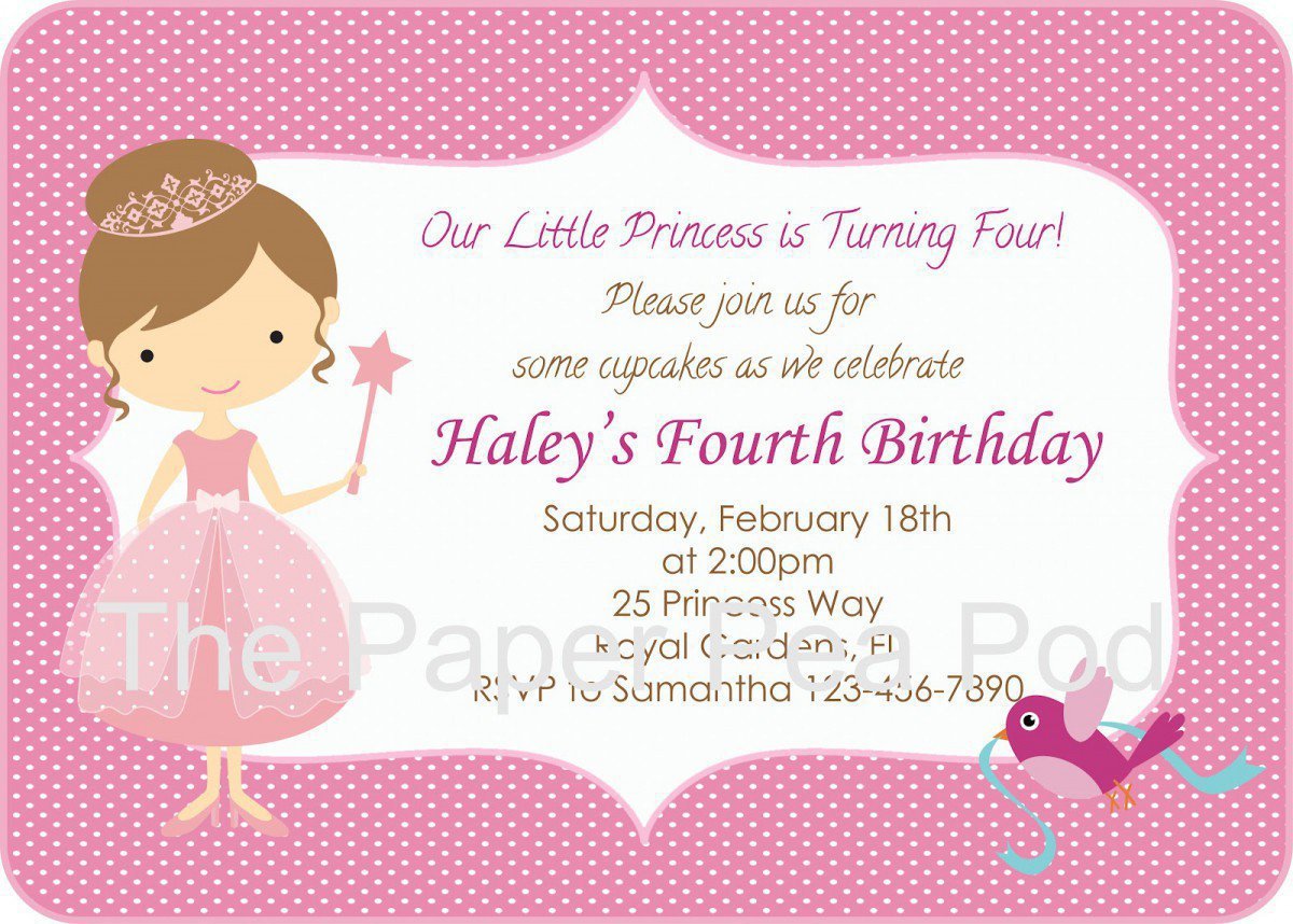 Free Printable Princess Invitations 2018