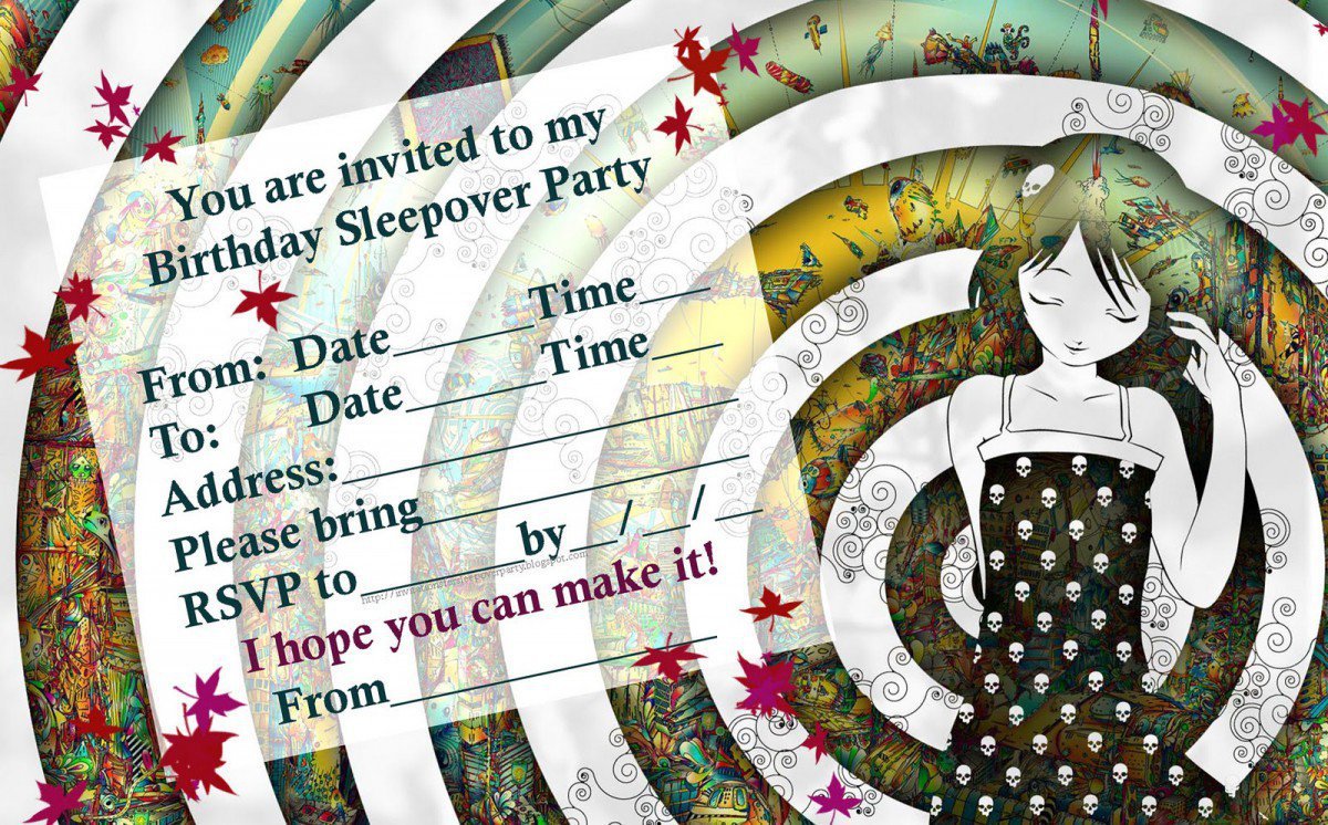 Free Printable Slumber Party Invitation Templates free-printable-slumber-party-invitation-templates
