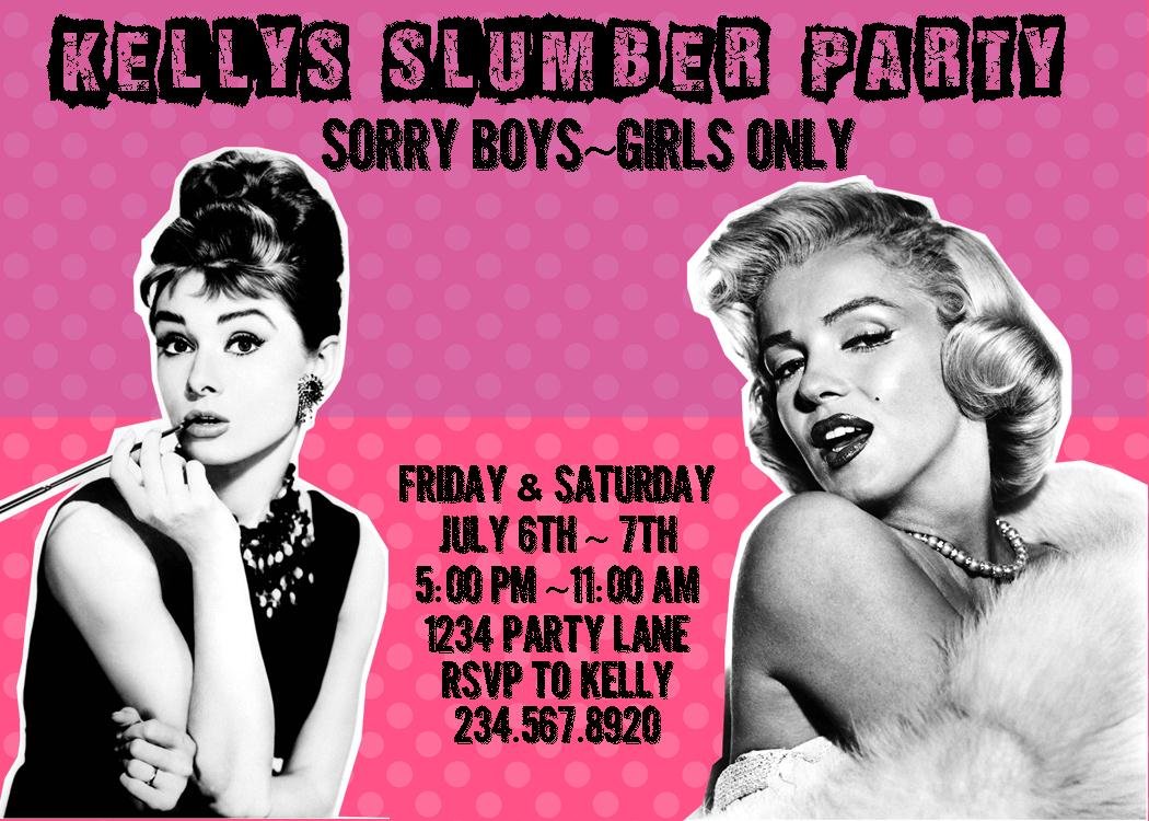 Free Printable Slumber Party Invitations Girls 2018