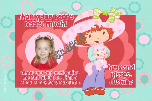 Free Printable Strawberry Shortcake Birthday Invitations 2016