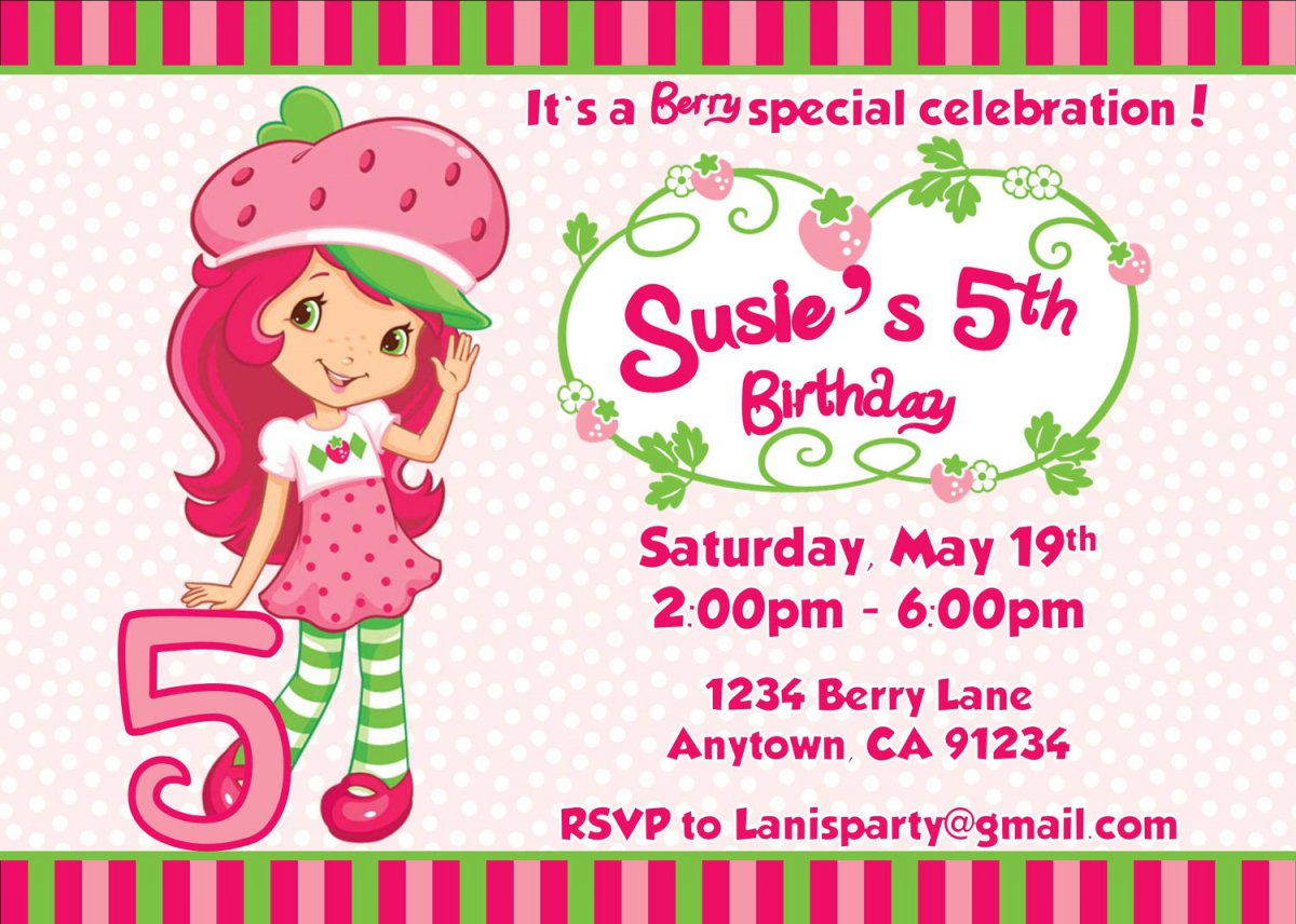 Free Printable Strawberry Shortcake Invitations