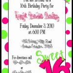Free Printable Sweet 16 Invitation Cards