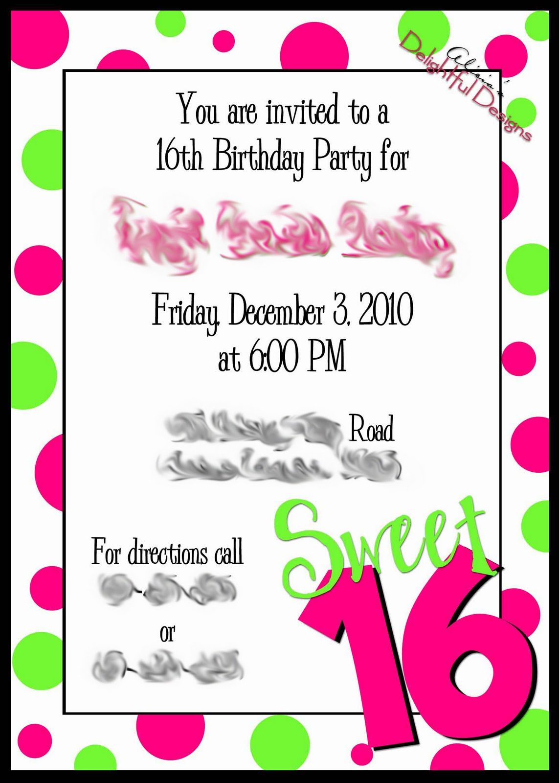 Free Printable Sweet 16 Invitation Cards 2018