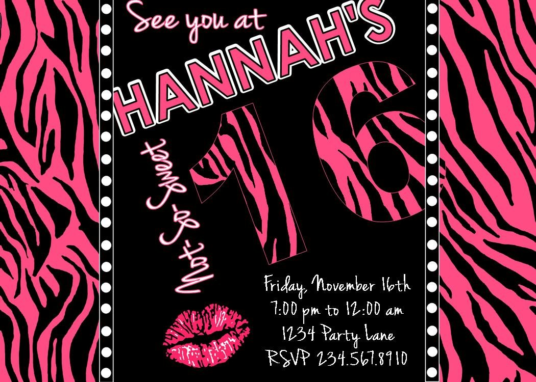 Free Printable Sweet 16 Invitation Templates