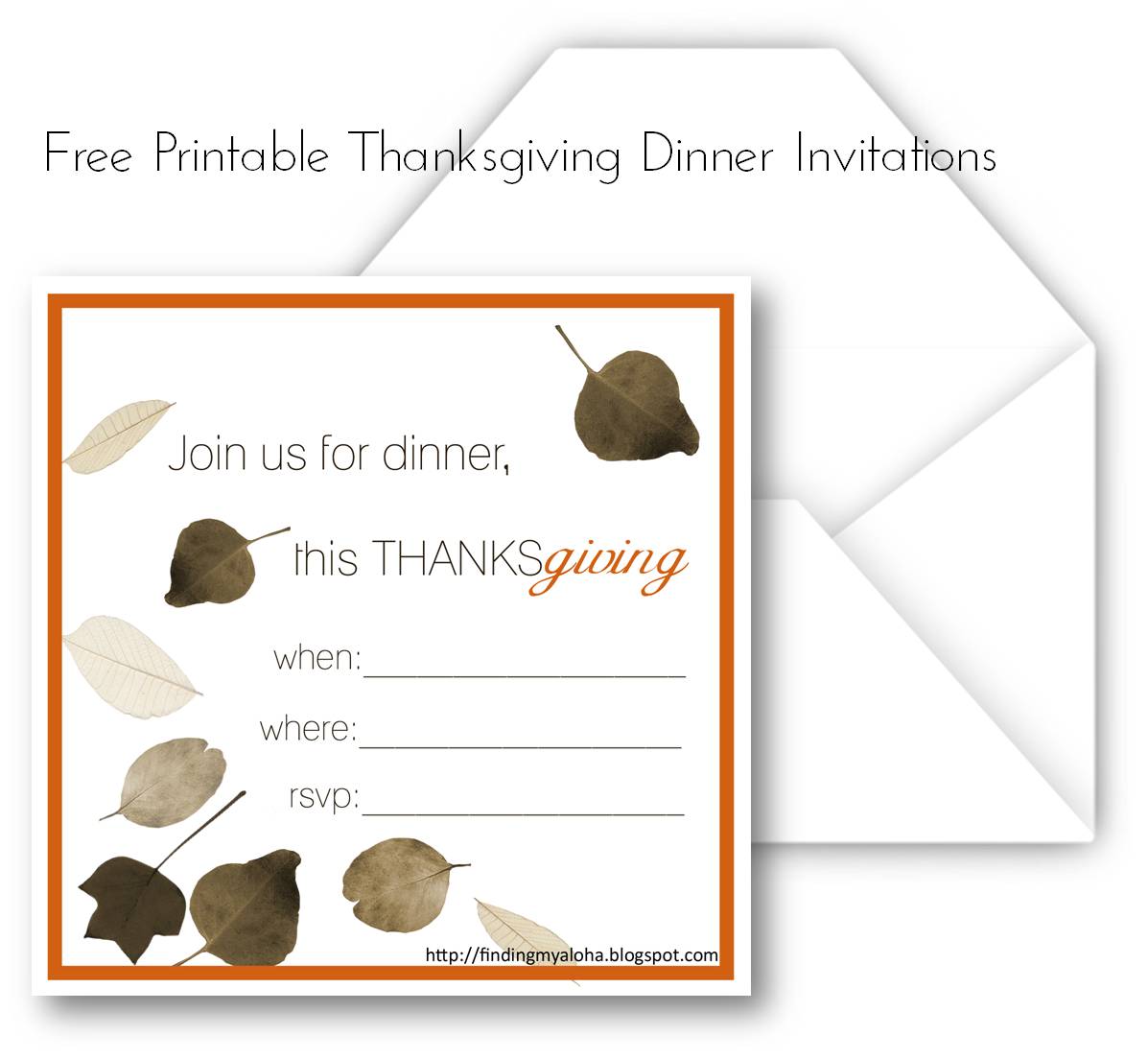 Free Printable Thanksgiving Dinner Invitation Templates