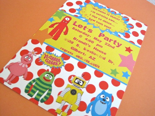 Free Printable Yo Gabba Gabba Birthday Party Invitations 2015