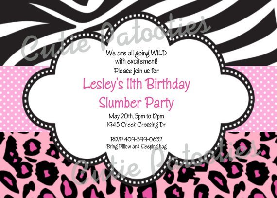 Free Printable Zebra Print Birthday Party Invitations 2016
