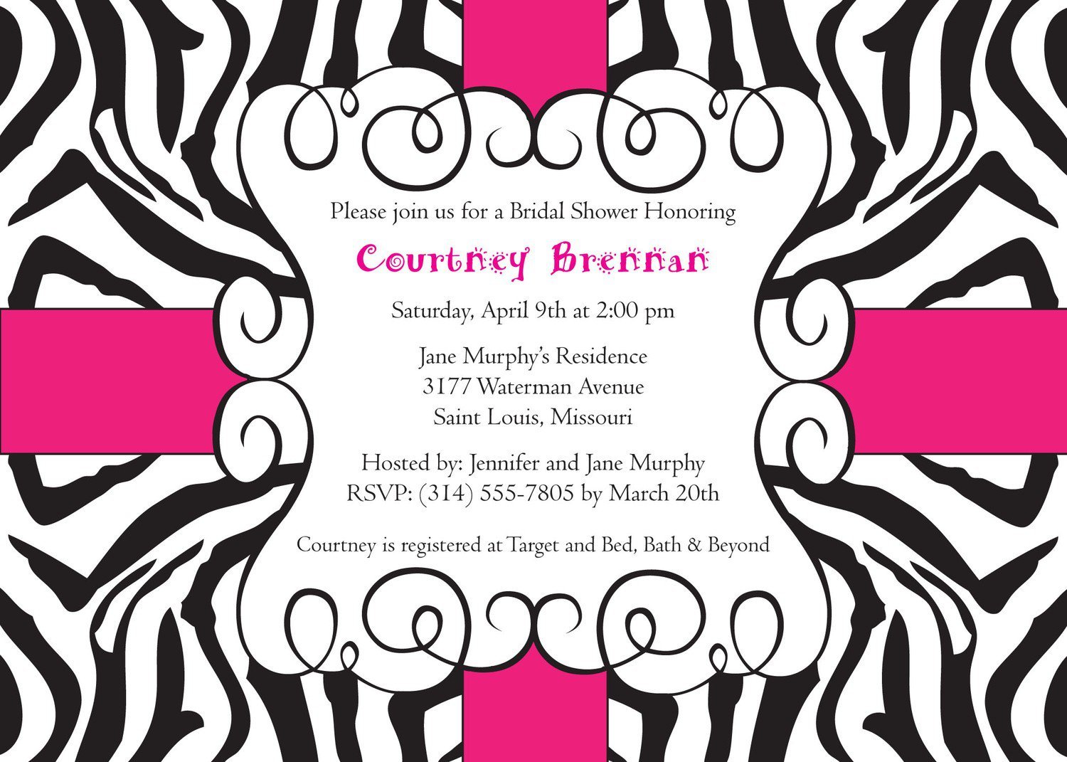 Free Printable Zebra Stripe Invitations