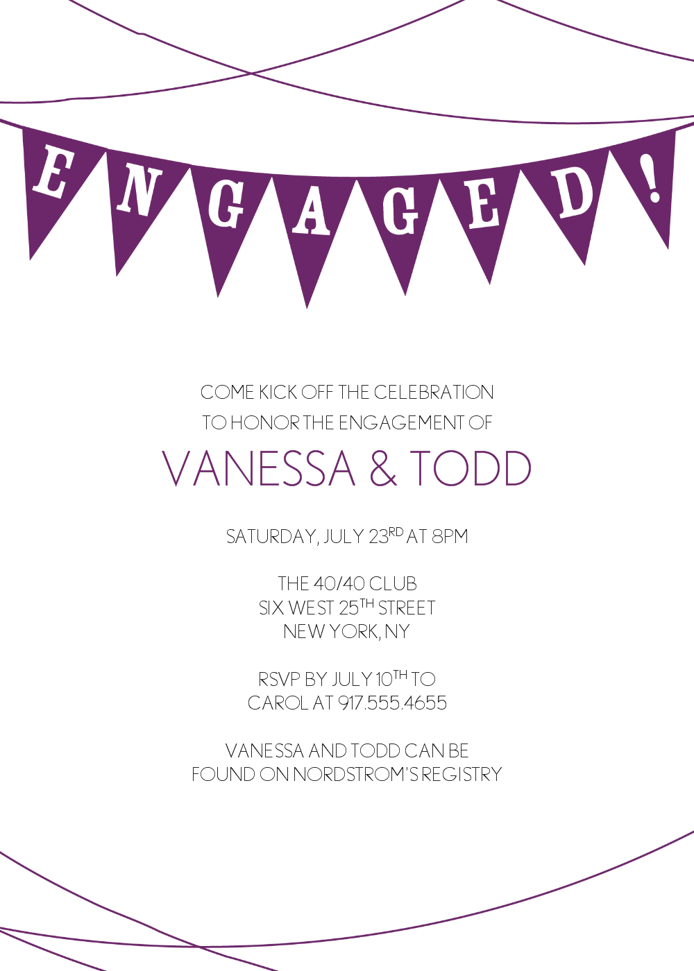 Free Sample Engagement Party Invitations