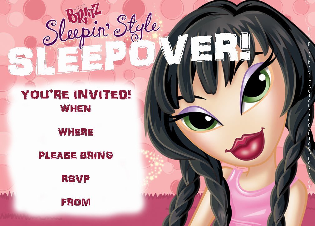 Girls Sleepover Invitations Free Printable 2016