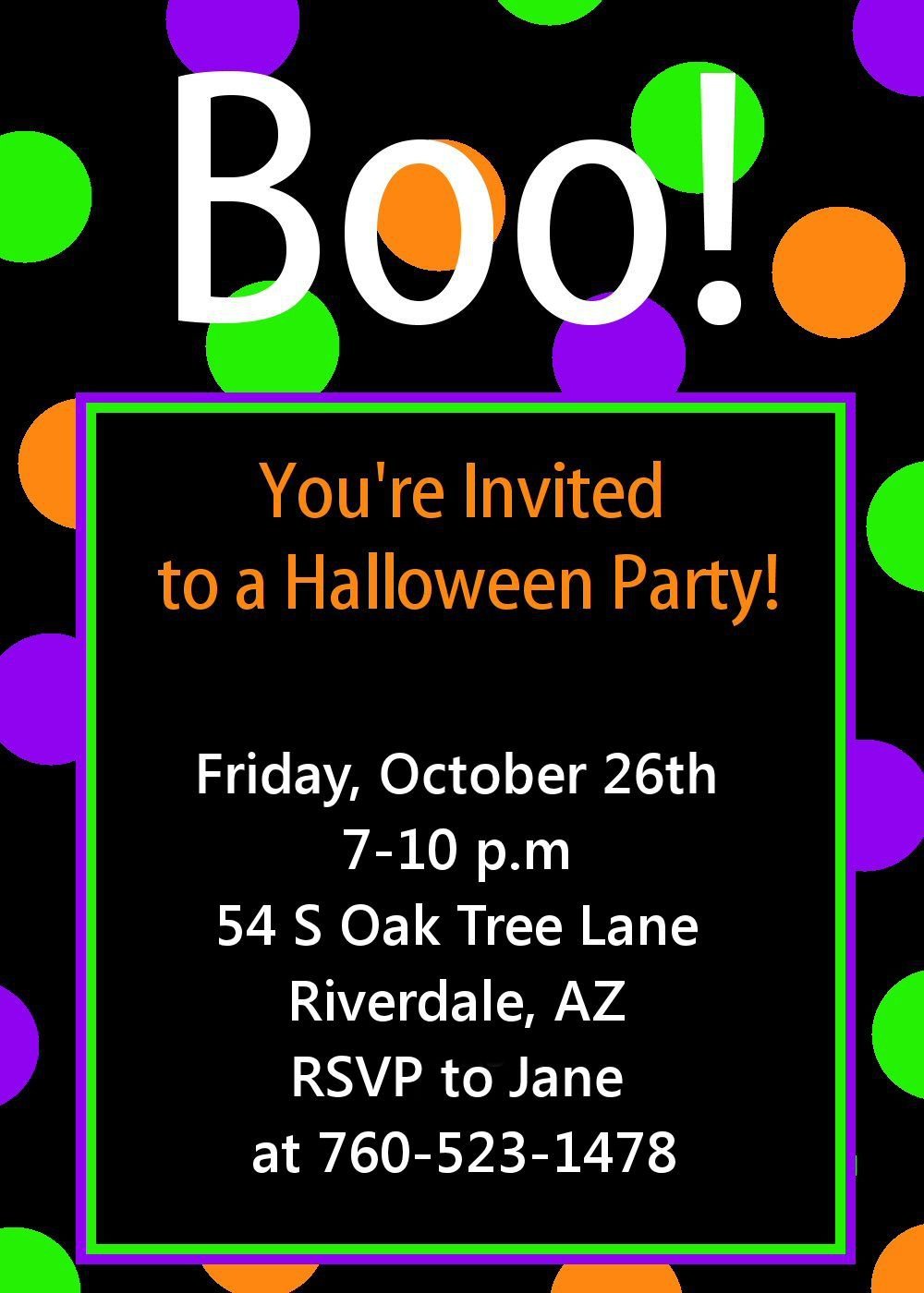 Halloween Invitations Free Printable Template