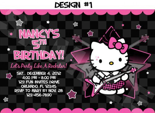 Hello Kitty Birthday Invitation Cards Print 2017