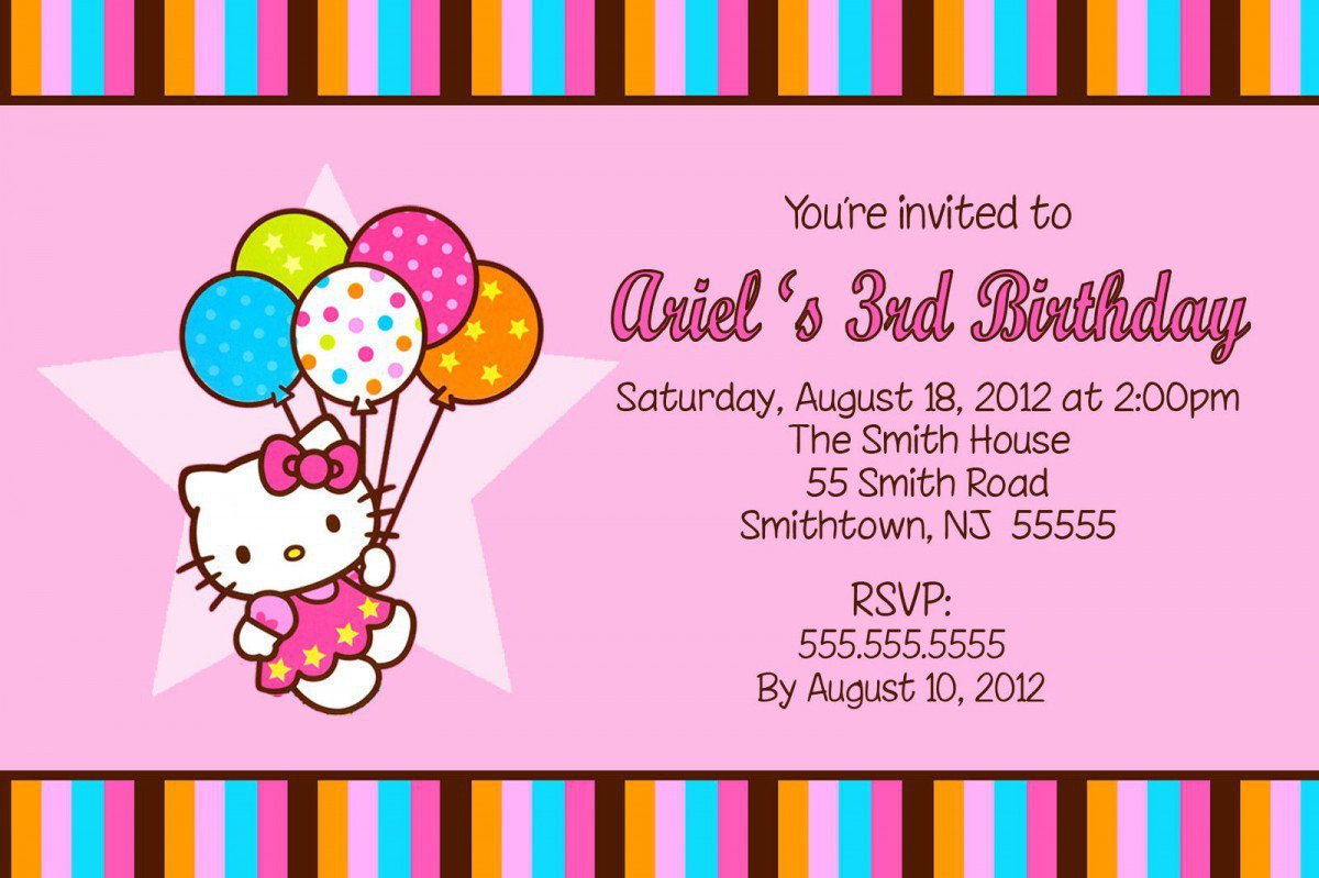 Hello Kitty Invitations Printable 2016