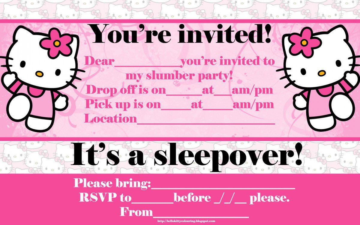 Hello Kitty Party Invitations Printable