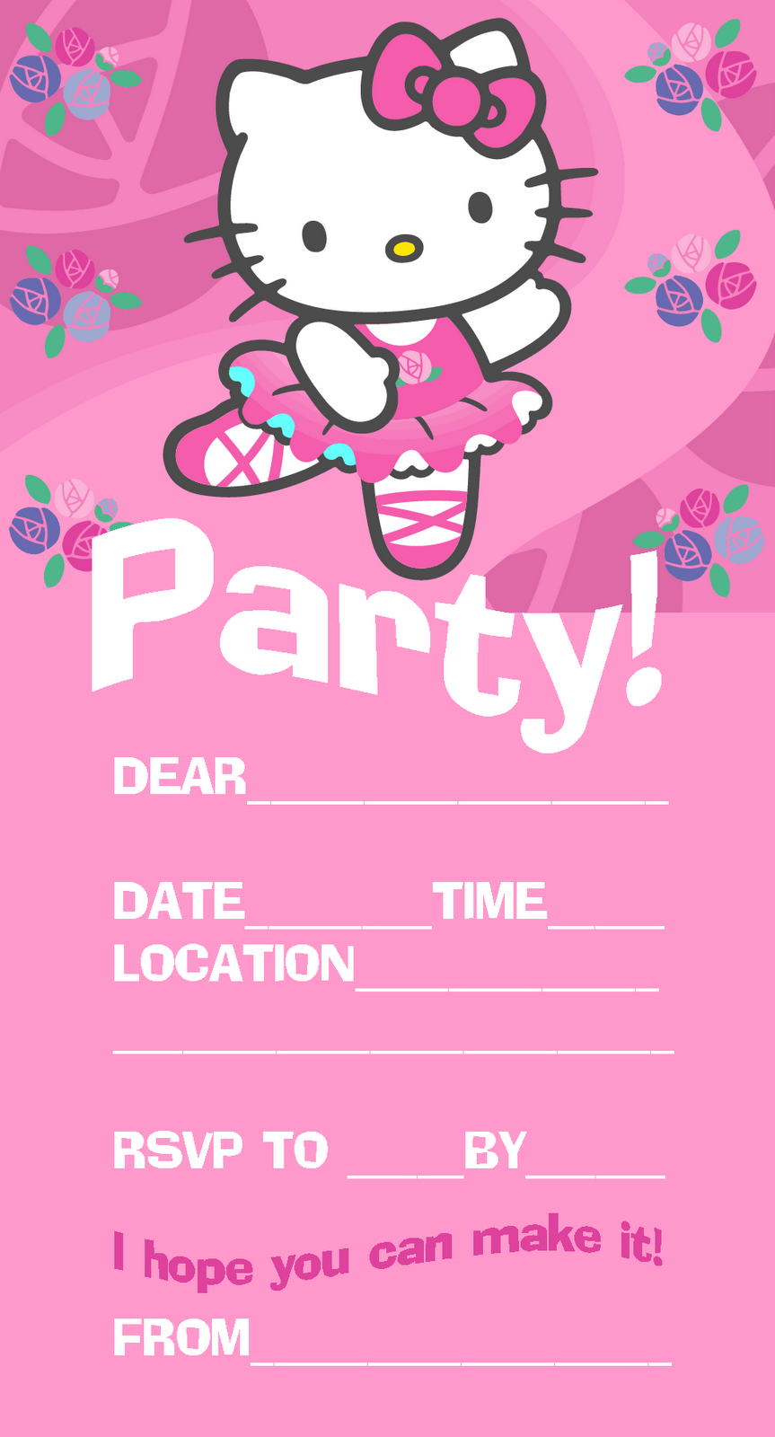 Hello Kitty Printable Invitations