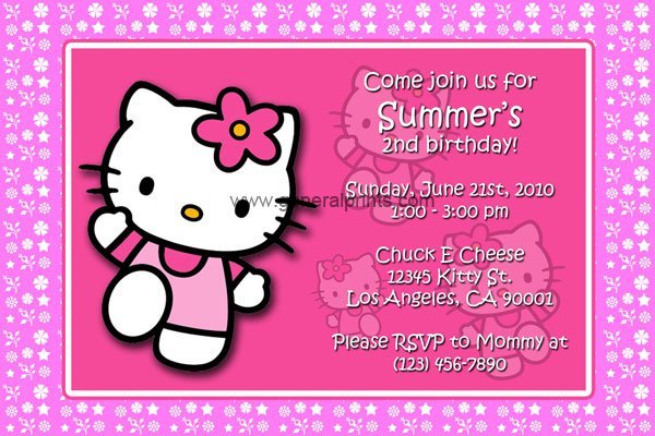 Hello Kitty Printable Invitations Birthday 2015