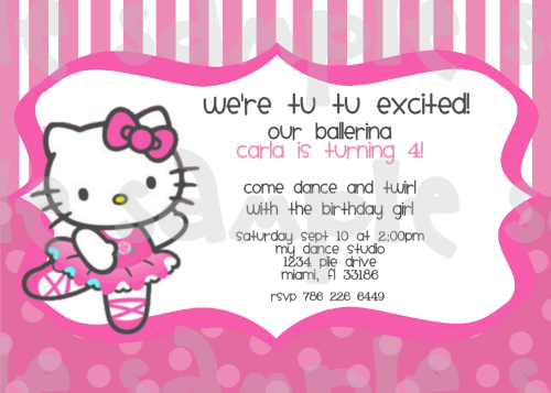 Hello Kitty Printable Invitations Birthday 2016