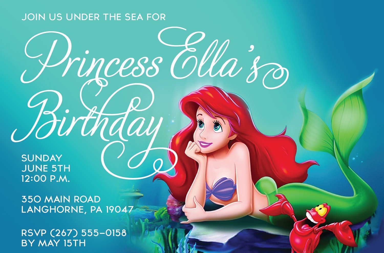 Little Mermaid Printable Invitations