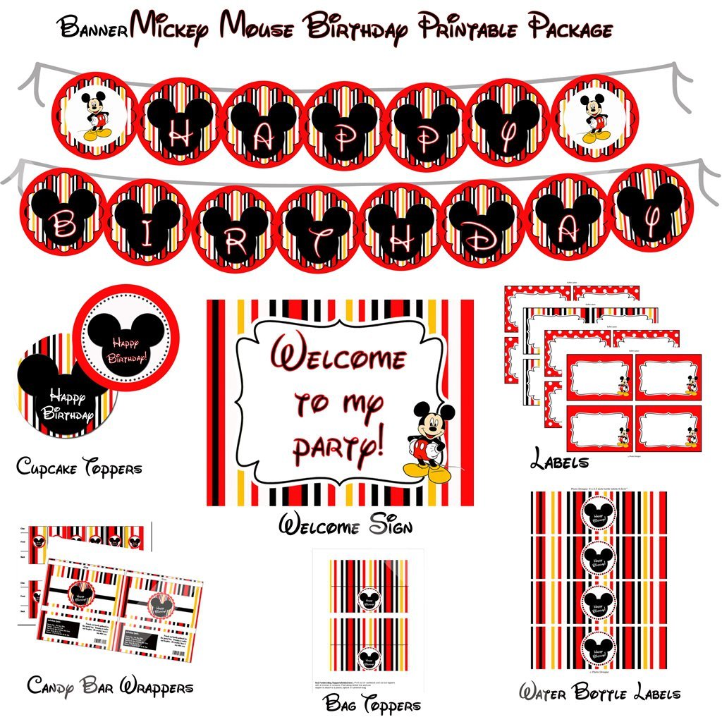 Mickey Mouse Birthday Party Templates