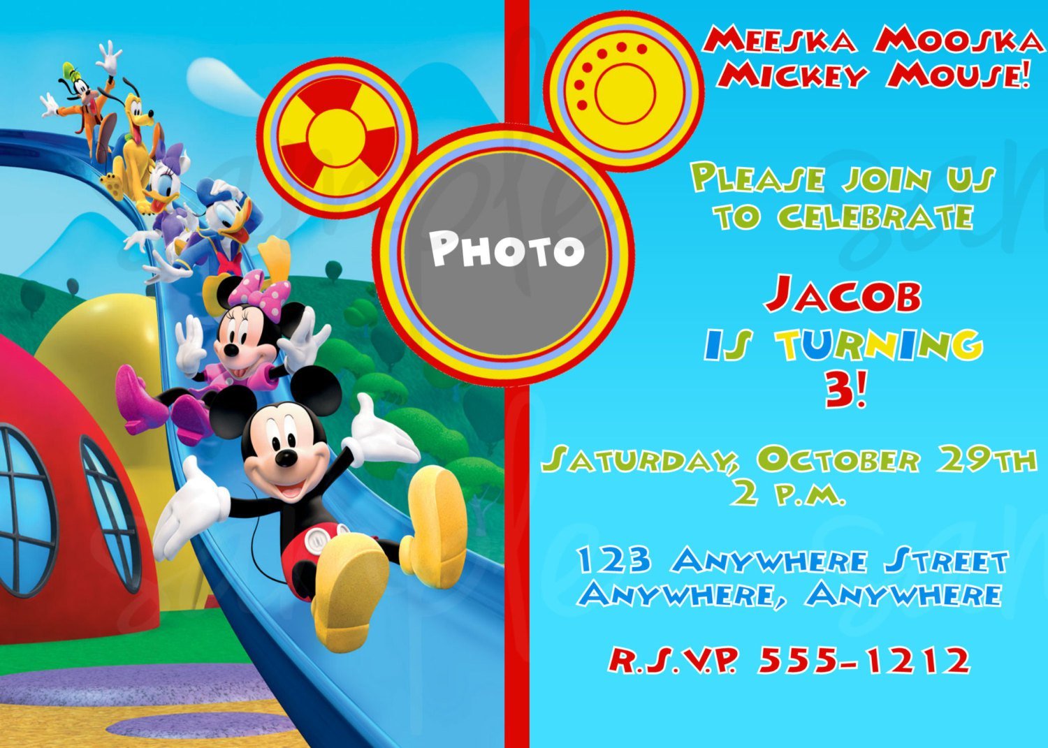 Mickey Mouse Clubhouse Birthday Invitations Template