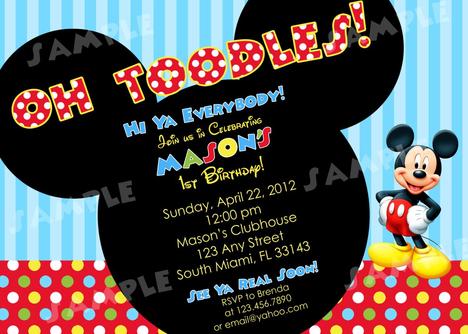 Mickey Mouse Clubhouse Printable Birthday Invitations