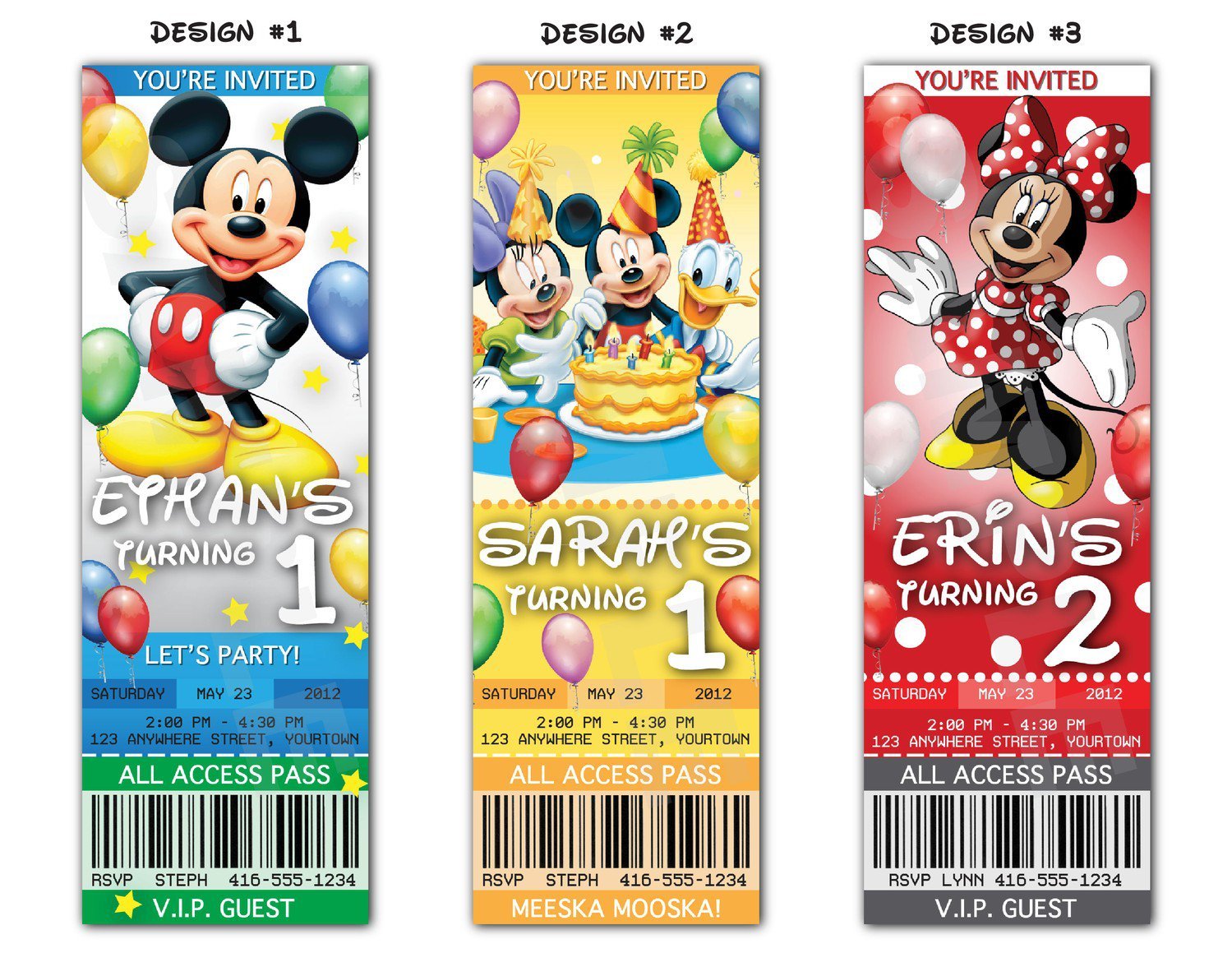 Mickey Mouse Party Invitations Printable Free
