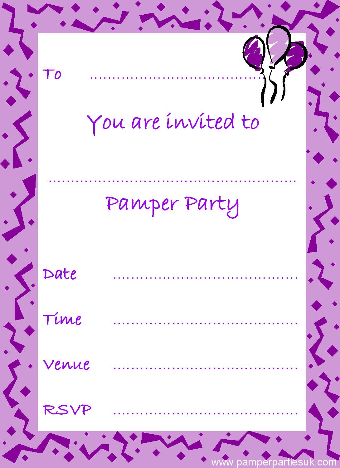 Party Invitations Printable Uk