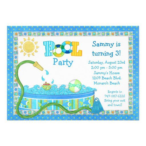 Pool Party Birthday Invitation Templates Free 2018