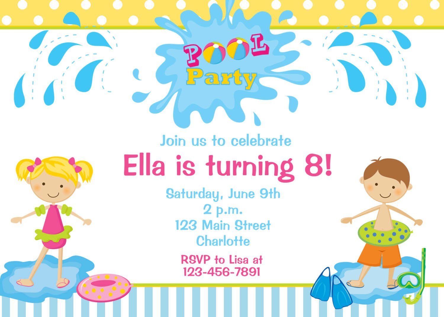 Pool Party Invitation Templates Word