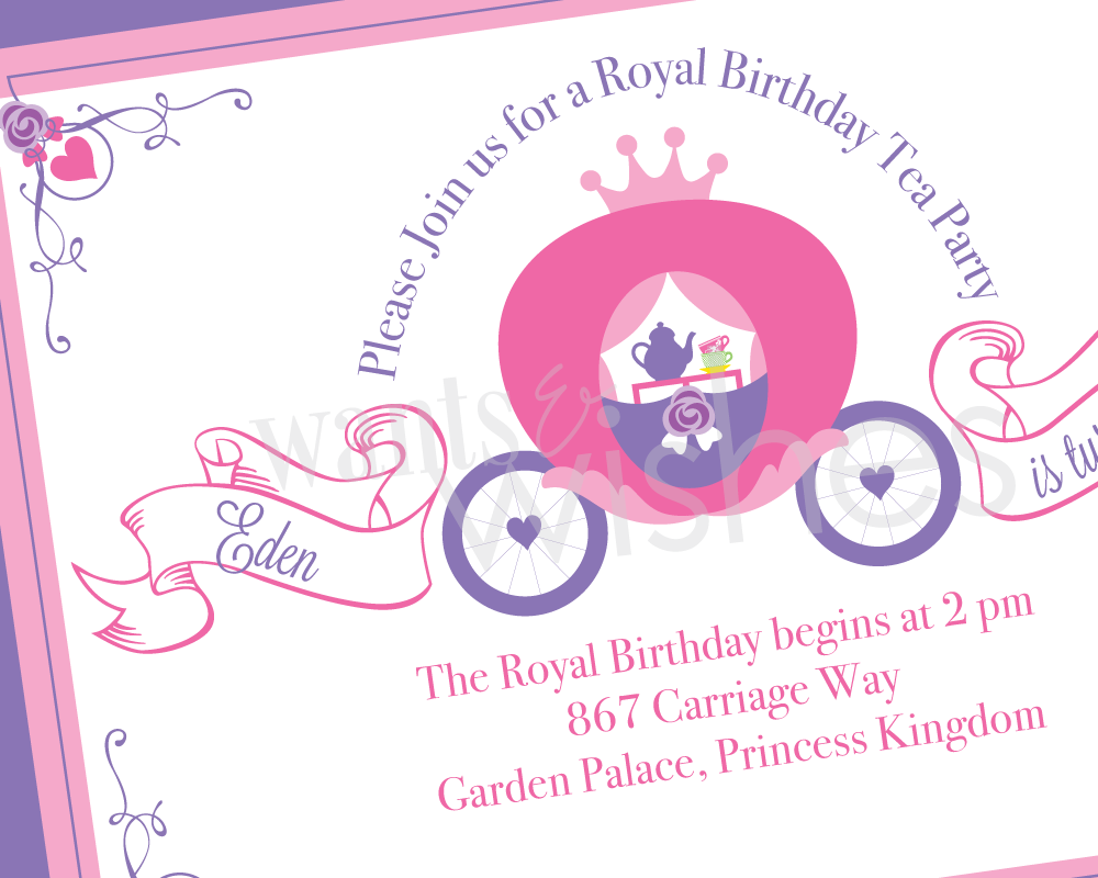 Princess Tea Party Invitations Printable