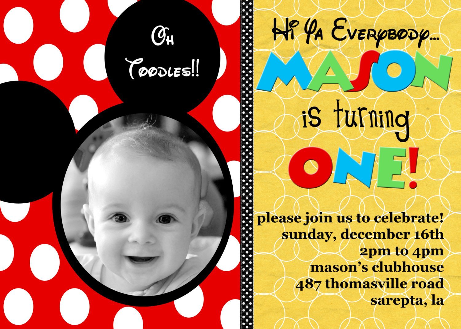 Print Mickey Mouse Birthday Invitations