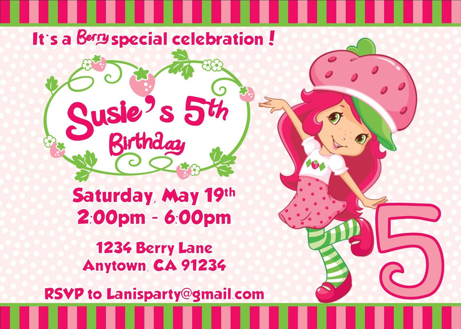 Print Strawberry Shortcake Invitations