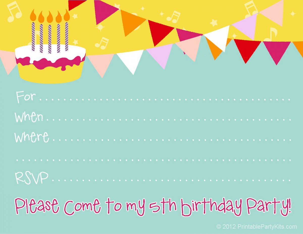 Printable 1st Birthday Invitation Templates 2016