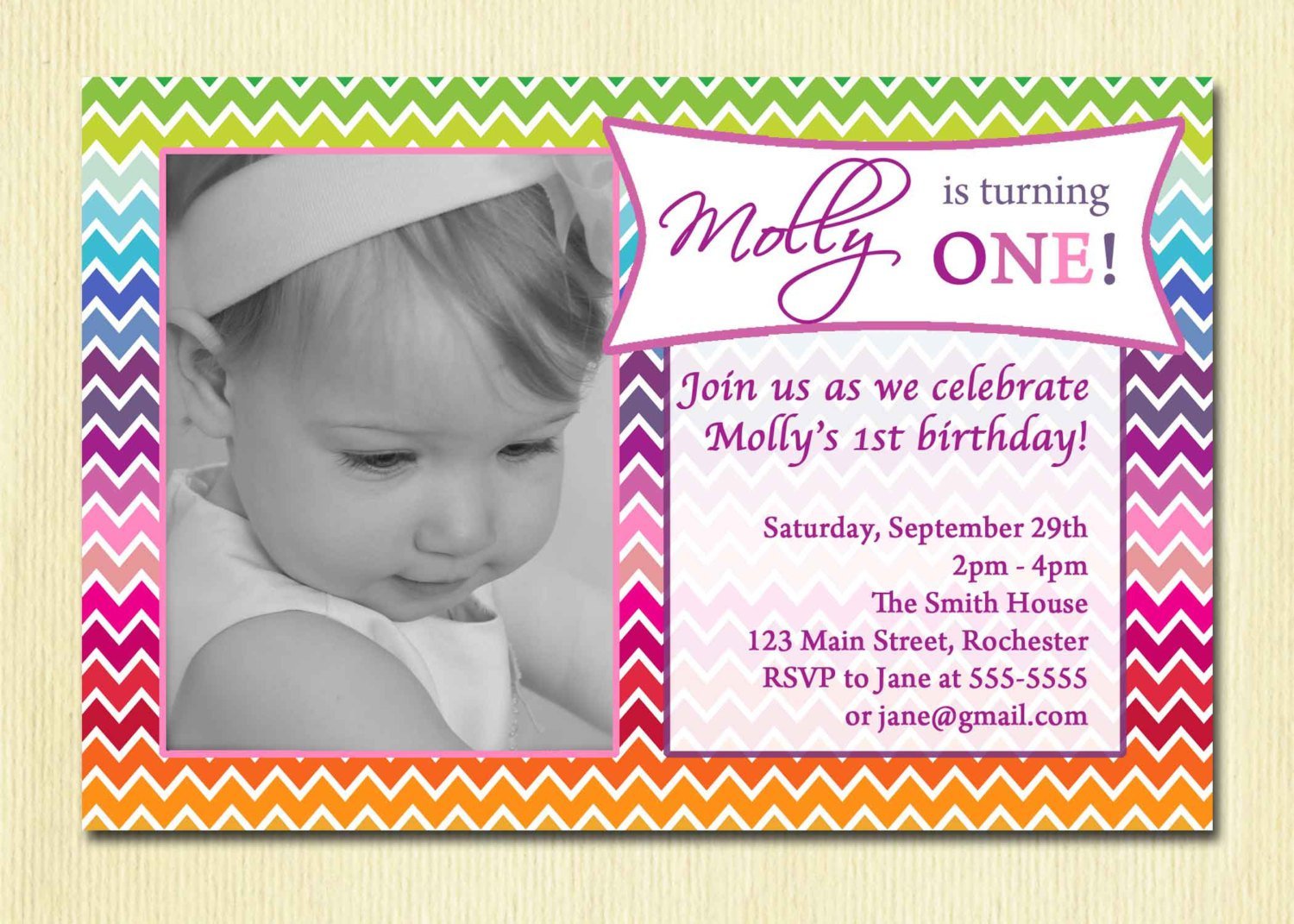 Printable 1st Birthday Party Invitations