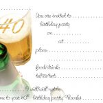 Printable 40th Birthday Invitation Templates