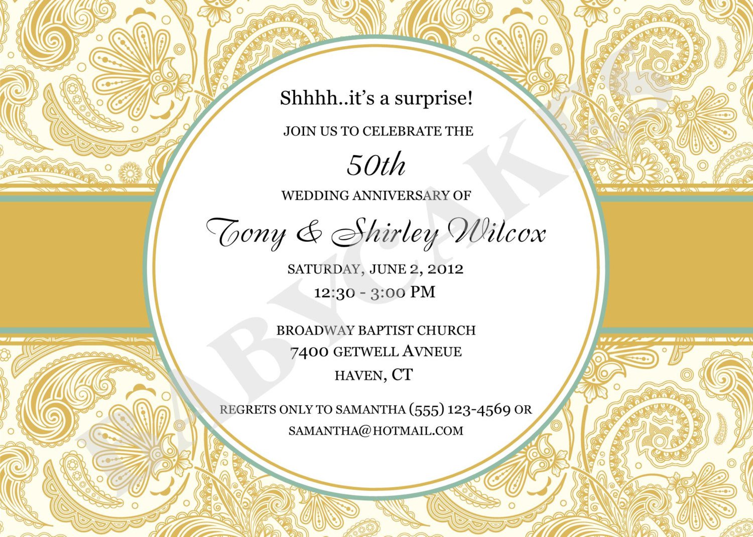 50th Anniversary Invitations Templates