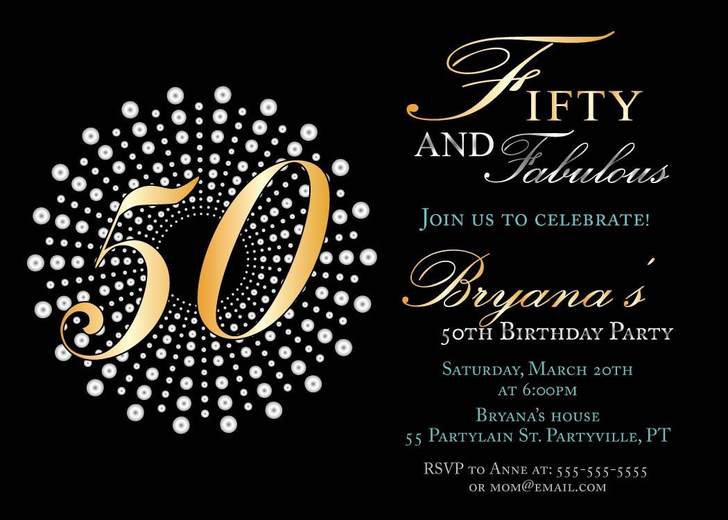 Printable 50th Birthday Invitations Free