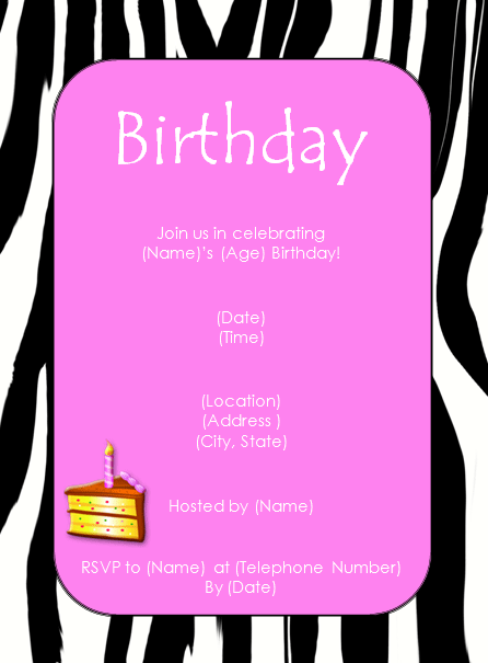 Printable Animal Print Birthday Invitations 2015