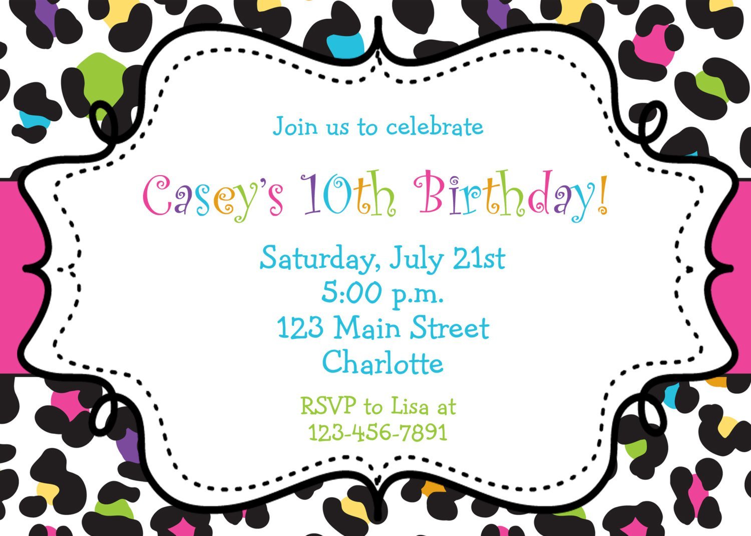 Printable Birthday Invitation For Girls