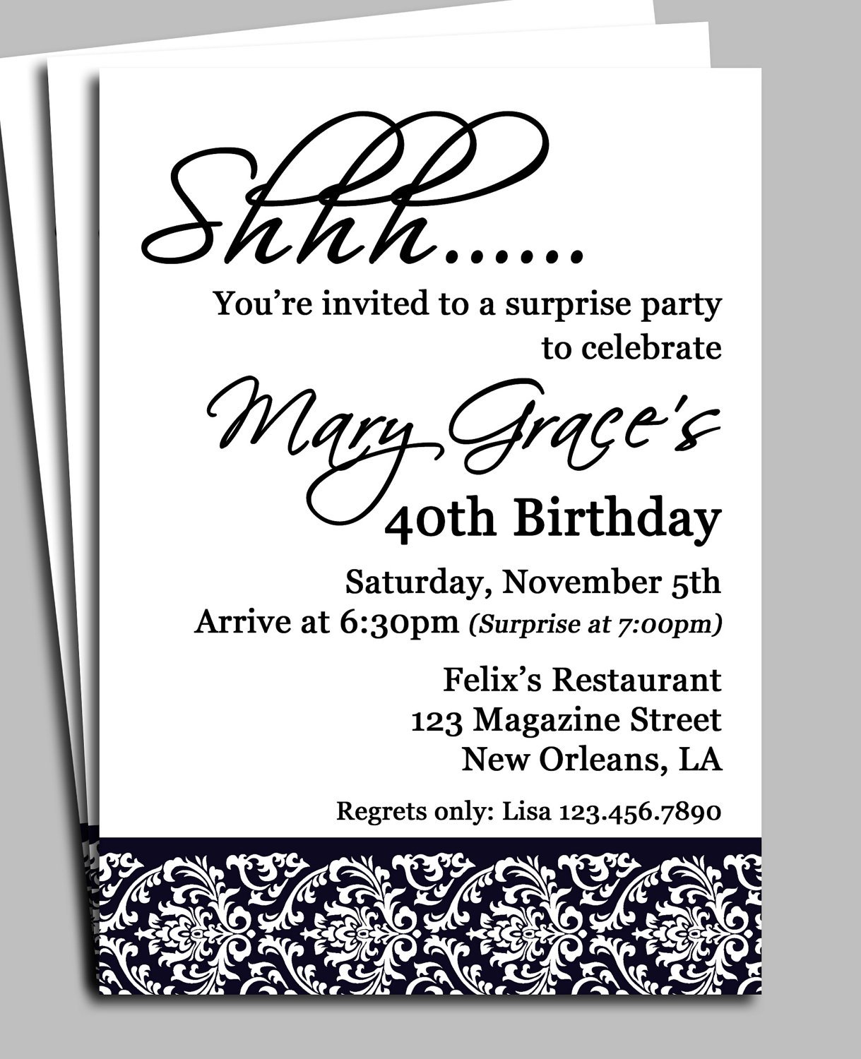 Printable Birthday Invitations For Adults