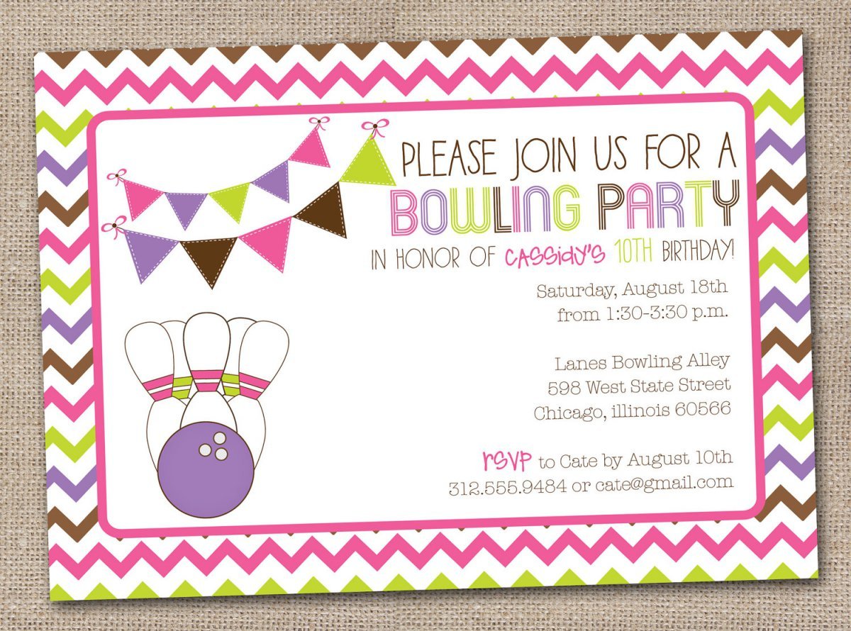 Printable Birthday Party Invitations Bowling