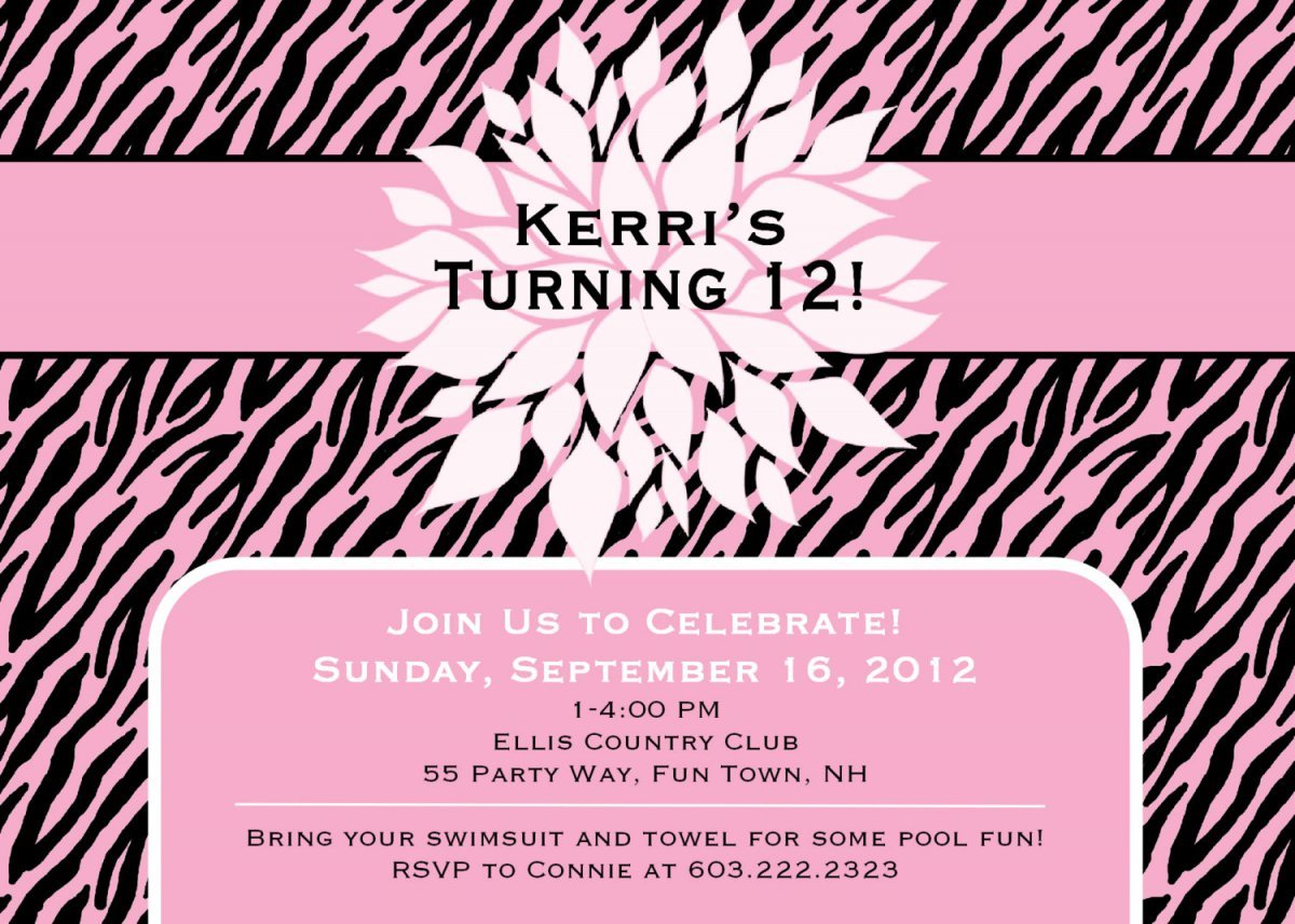 Printable Birthday Party Invitations For Teenagers