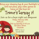 Free Printable Boys Slumber Party Invitations