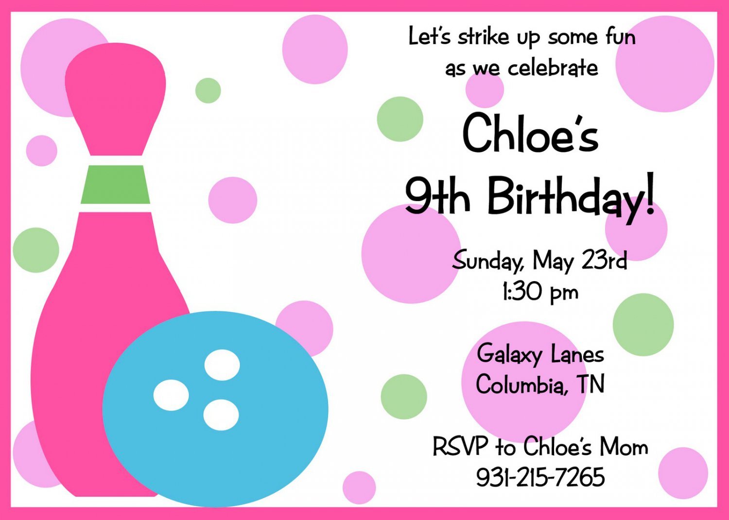 Printable Childrens Birthday Party Invitations