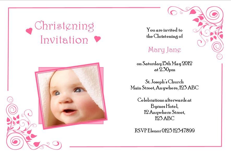 Printable Christening Invitations For Girls 2015