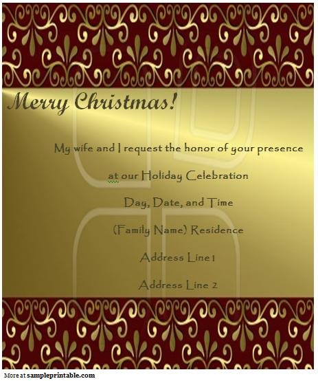 Printable Christmas Invitation Templates 2018